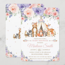 Animais Da Floresta Esmagam Chá de fraldas Floral