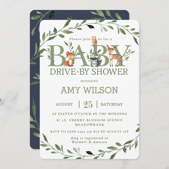 Convites Animais Da Floresta Germinam Conduzidos Por Chá de (Frente/Verso)