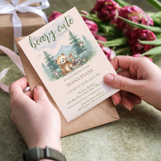 Convites Animais da Floresta Muito Fofos Churrasco de Bebê  (Criador carregado)