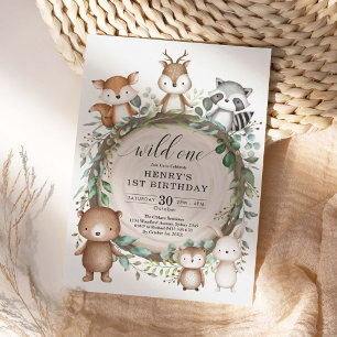 Convites Animais da Floresta Russa Selvagens Um Aniversári
