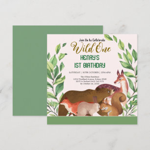 Convites Animais da Floresta Russa Selvagens Um Aniversário