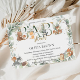 Convites Animais da Floresta Salgam Chá de fraldas neutro