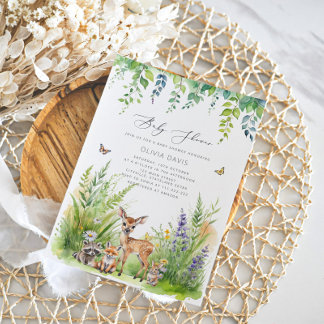 Convites Animais da Floresta Selvagens Um Chá de fraldas