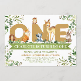 Convites Animais da floresta Um aniversário de menino verde
