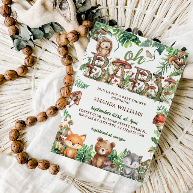 Convites Animais da Floresta Vegetação Cogumelo chuveiro (Criador carregado)
