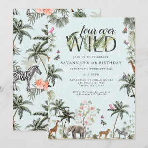 Convites Animais da Selva Tropical Four Ever Wild