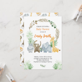 Convites Animais da Watercolor safari