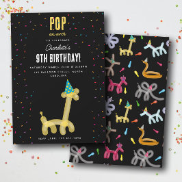Convites Animais de Balão Girafa Tema de Festa de Aniversár