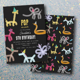 Convites Animais de Balão Tema de Festa Infantil
