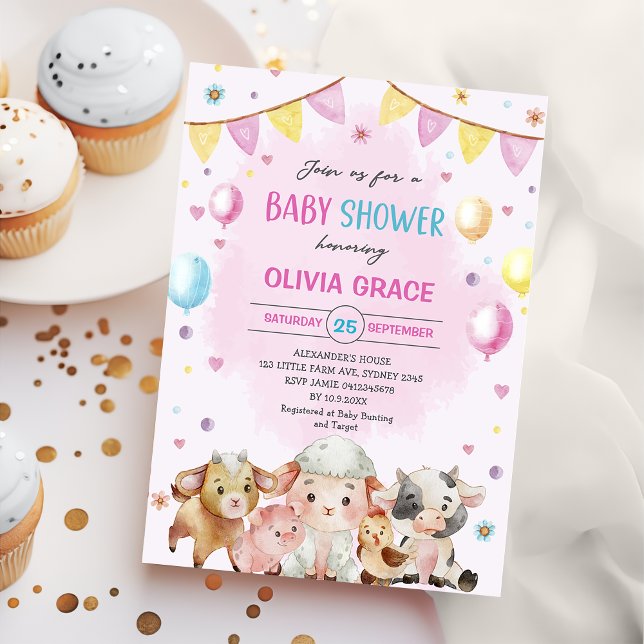 Convites Animais de Exploração Balões Chá de fraldas de Bar (Criador carregado)