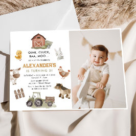 Convites Animais de Exploração Foto de aniversário de 3 ano
