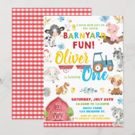 Convites Animais De Exploração primeiro aniversario De Barn