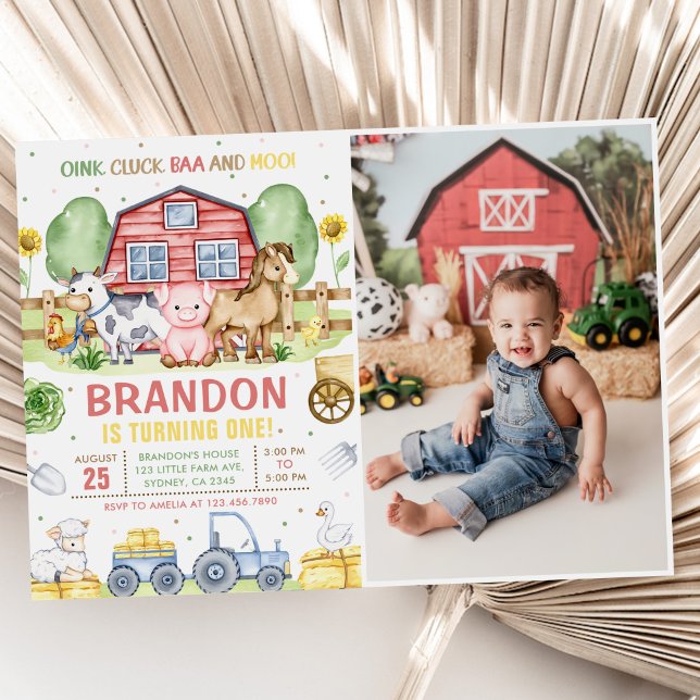 Convites Animais de Fazenda Oink Baa Moo Foto do primeiro a (Criador carregado)
