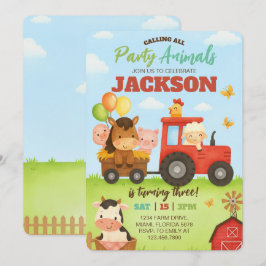Convites Animais de Fazenda Rancho Aniversário Infantil