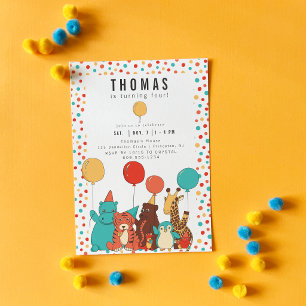 Convites Animais de Festa e Pontos Personalizados de Aniver