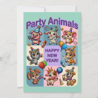 Animais de festa "Feliz ano novo"