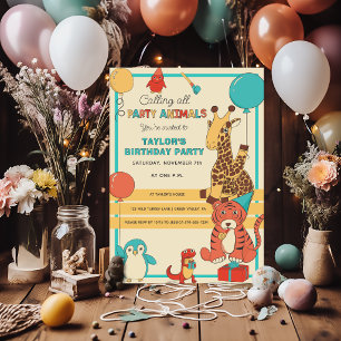 Convites Animais de Festa Girafa Divertida, Aniversário de 
