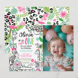 Convites Animais de Festa, Jungle Safari 1º Aniversário