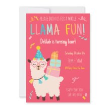 Animais de Festa Llama Garotas de Aniversário Rosa