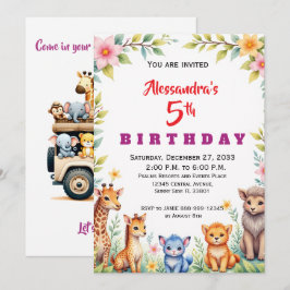 Convites Animais de Festa Modernos Safari na Selva