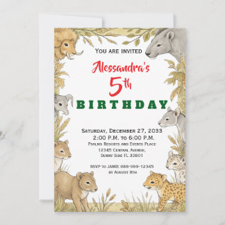 Convites Animais de Festa Modernos Safari na Selva