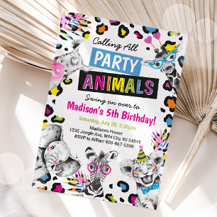 Convites Animais de Festa Safari Aniversário Estampa de Leo