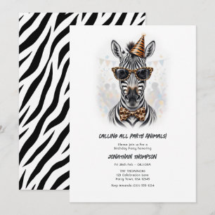 Convites Animais de Festa Zebra Divertida Festa de Aniversá