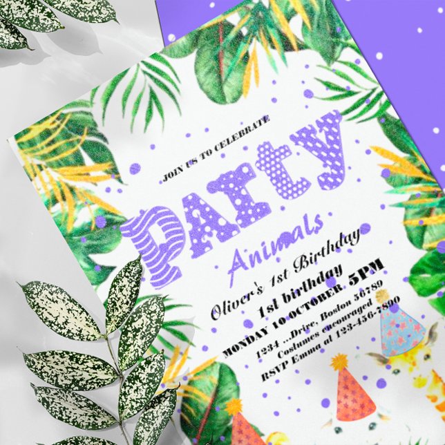 Convites Animais de festas Selvagens, Festa de aniversário  (Criador carregado)