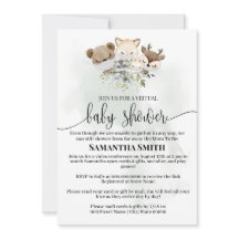 Animais de floresta chá de fraldas virtual Animais