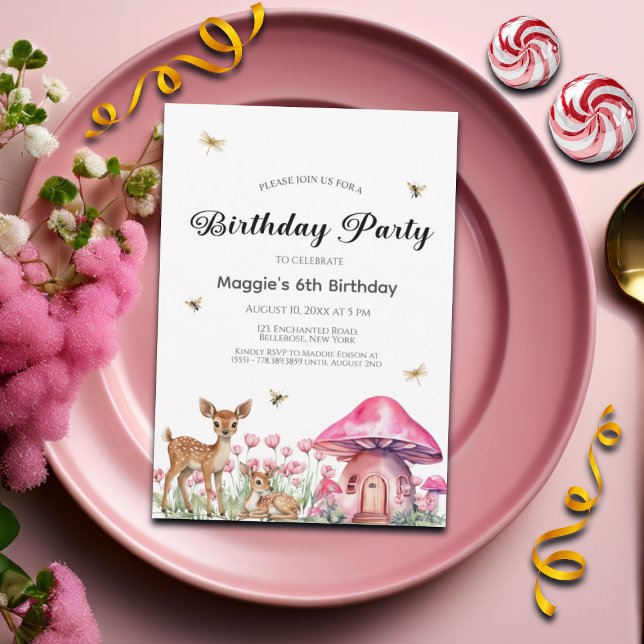 Convites Animais de floresta e Cogumelos de fada 6 (Criador carregado)