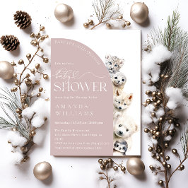 Convites Animais de inverno Chá neutro para bebês