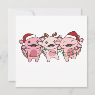 Convites Animais de Natal Axolotl Axolotls