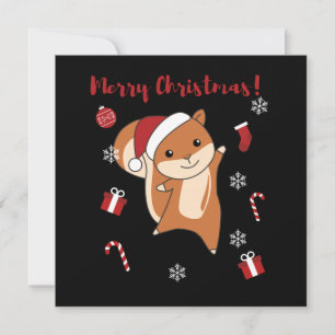 Convites Animais de Natal Esquilos Inverno