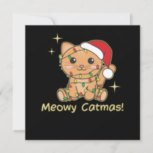 Convites Animais de Natal Gatos Fofos Gatos Meowy Catmas