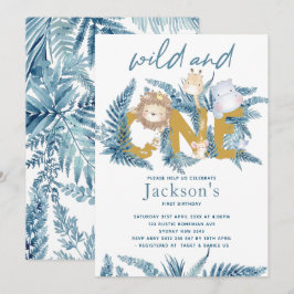 Convites Animais de Safari Exóticos Primeiro Aniversário