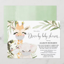 Convites Animais de safari por chá de fraldas, neutros em t