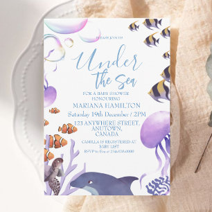 Convites Animais do Oceano Chá Sea Baby Boy