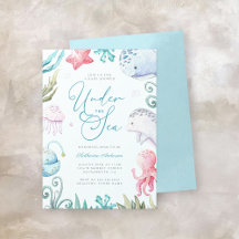 Animais Do Oceano Sob O Chá de fraldas Do Menino D