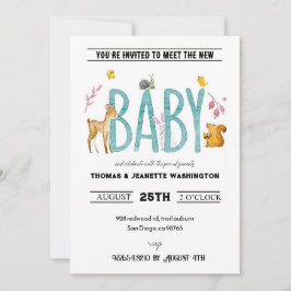 Convites Animais em aquarela - encontre e cumprimente enqua