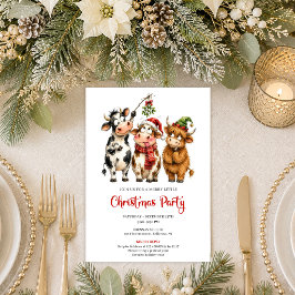 Convites Animais Engraçados e Elegantes Festa de Natal Mini
