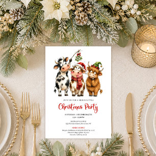 Convites Animais Engraçados e Elegantes Festa de Natal Mini