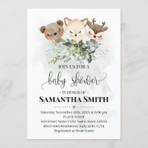 Animais florestais chás de fraldas