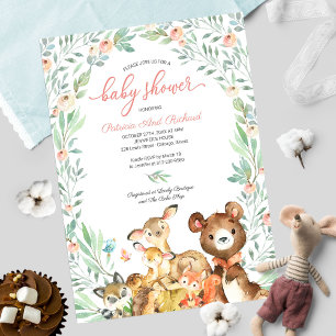 Convites Animais Florestais Fofos Churrasco de Bebê
