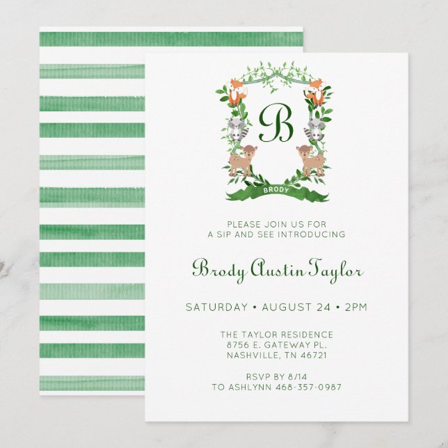 Convites Animais Florestais Prendem Sip Menino E Veem Convi (Frente/Verso)