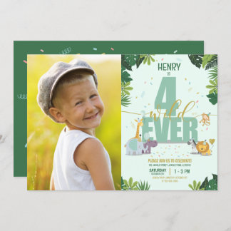 Convites Animais Fofos da Savana Selvagens Para Sempre Foto