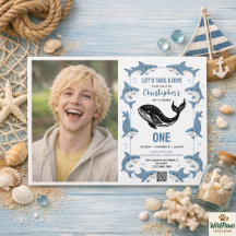 Animais Marinhos Tubarão 1º Aniversário | Debaixo 