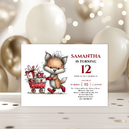 Convites Animais raposa festiva caprichosa estampa aniversá