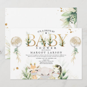 Convites Animais Safari Dourados De Crença Conduzem Por Chá