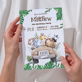 Convites Animais Safari | Festa de aniversário Selgle Anima