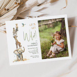 Convites Animais Safari "O Vamos Fica Selvagem" Foto Aniver